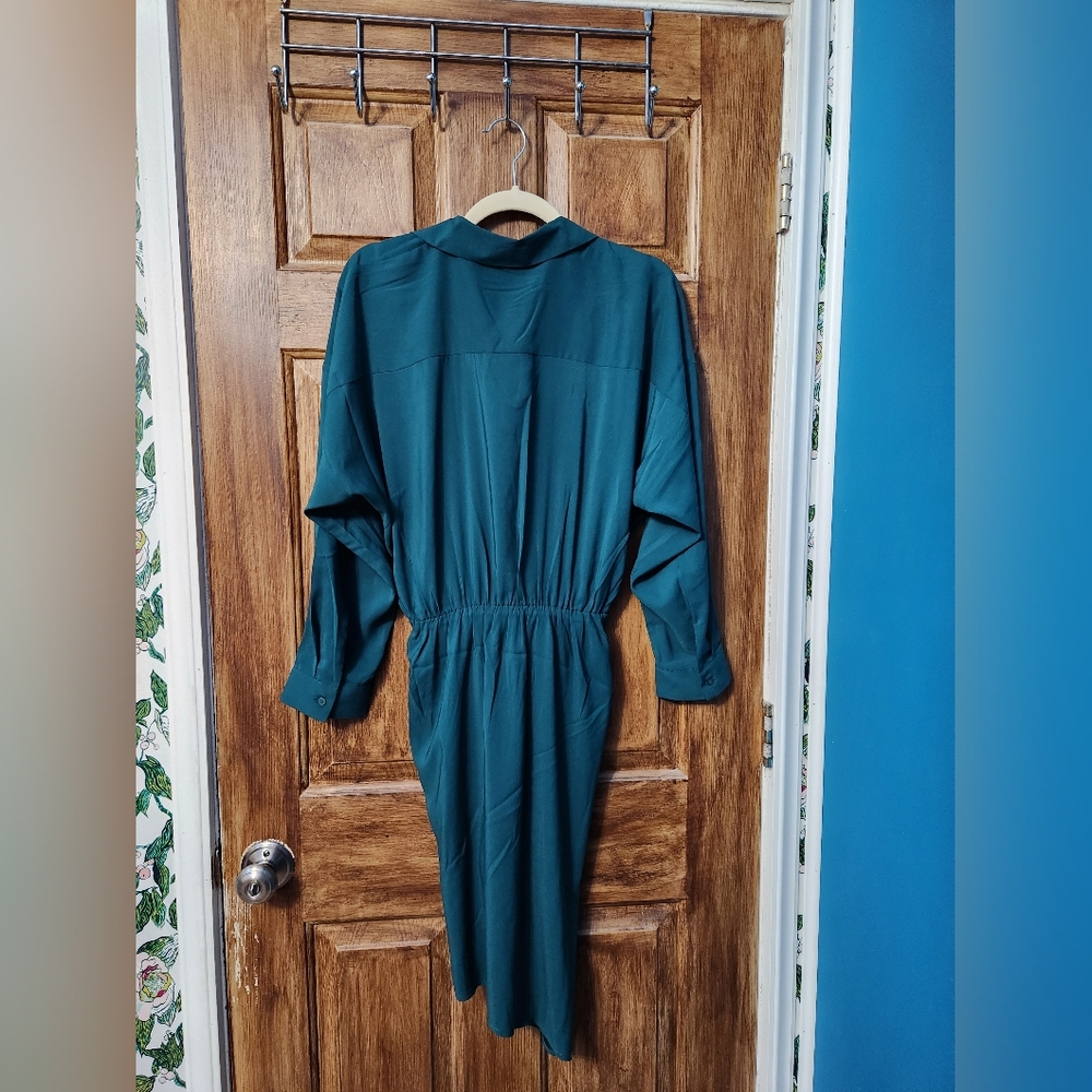 ✨️Final Price✨️NWT Sz M Teal Express Asymmetrical Portofino Dress - Picture 6 of 8